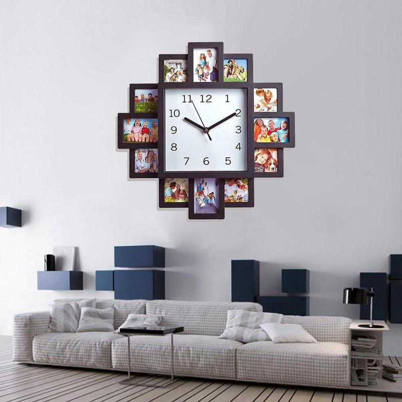 14 Inch Photo Frame Clock Metal Photo Frame Wall Clock Color Paint Aluminum Frame Clock Without Battery