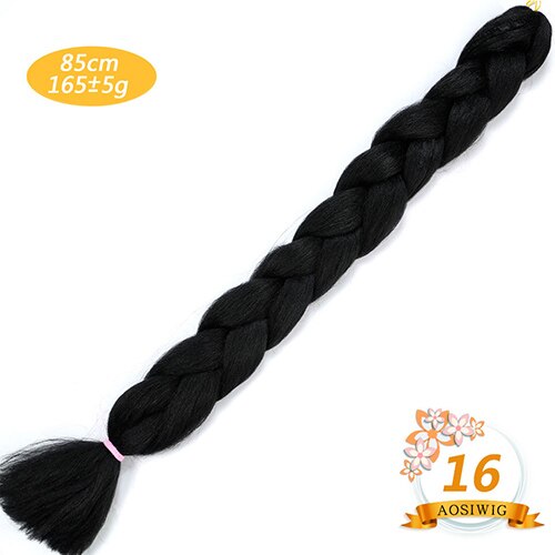 AOSIWIG 165g/pack Synthetic Super Jumbo Braiding Hair Crochet Purple Blue Braids Hair Extension Expression Rainbow Braiding Hair: #24