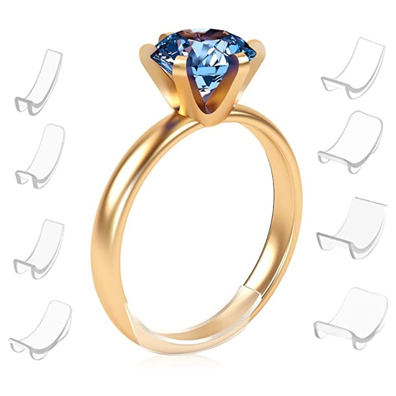 Ajustador de silicona Invisible transparente para anillo, 8 tamaños, anillos sueltos, reductor