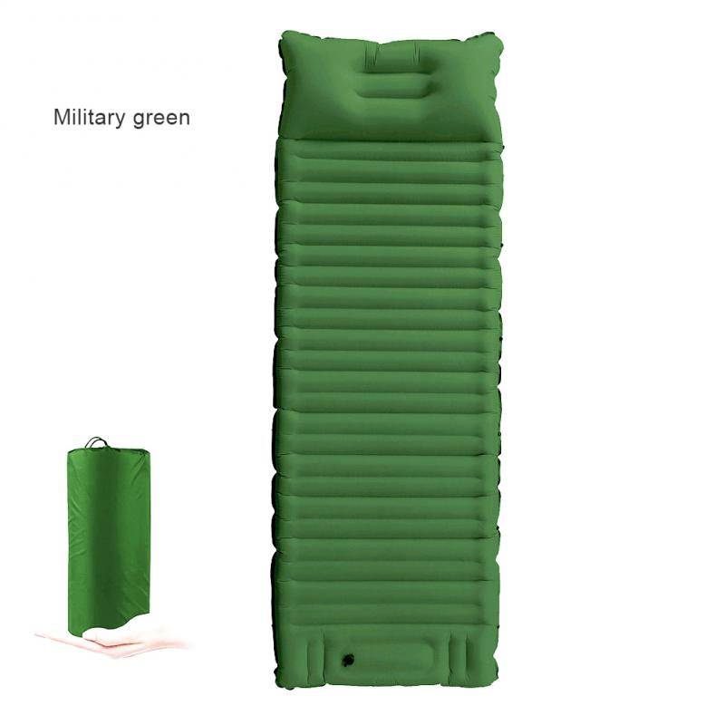 Inflatable Camping Mat Outdoor Camping Beach Inflatable Bed Office Lunch Break Portable Thickened Widened Durable 캠핑: Green