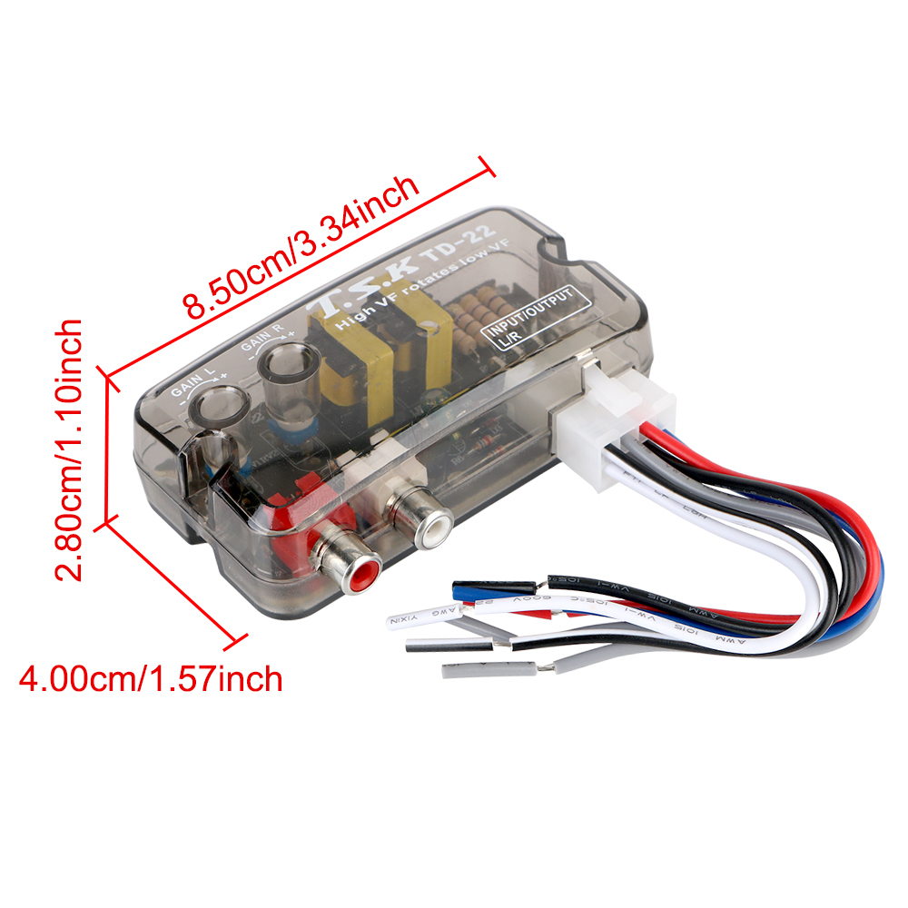 Auto Car Audio Converter Speaker Level Converter Adapter Universal RCA Line 12V