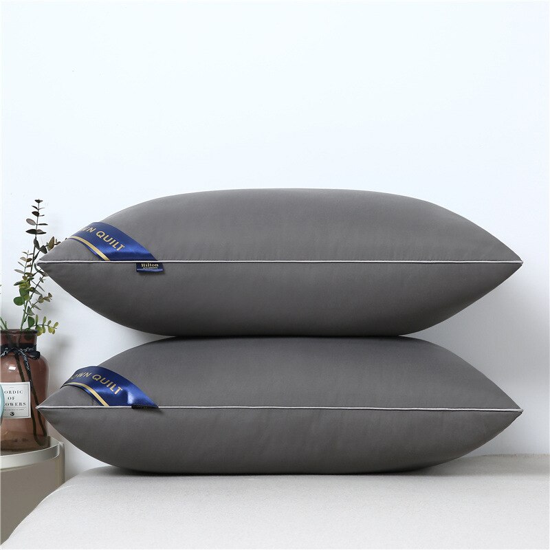 Hotel Collectie Bed Kussens Slaapkamer Beddengoed Down Mid-Hoge Kussen Kern Voor Slapen Zachte Pluizige En Ondersteunende Machine Wassen: Dark Gray / High pillow 1pc