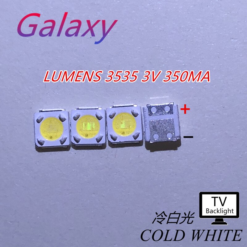 300 pièces lumens LED Rétroéclairage 1W 3V 3535 3537 Cool blanc LCD Rétro-Éclairage pour L'application TV A129CECEBP18A-2092 4D