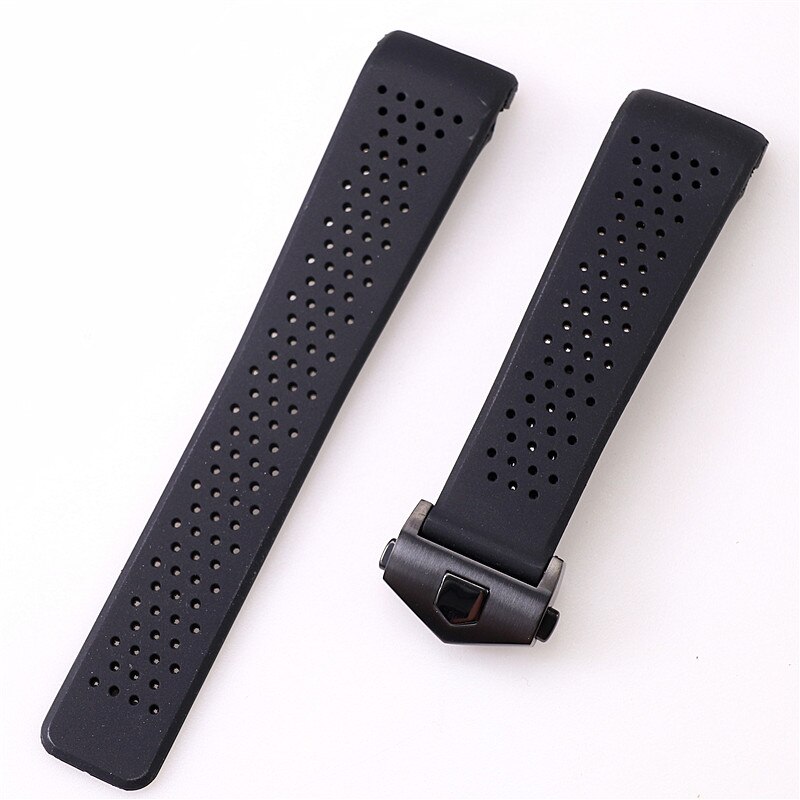 22Mm Siliconen Rubber Strap Voor Samsung Galaxy 46Mm S3 S4 Waterdichte Sport Ademend Horloge Band Armband Band Polsband: With black buckle