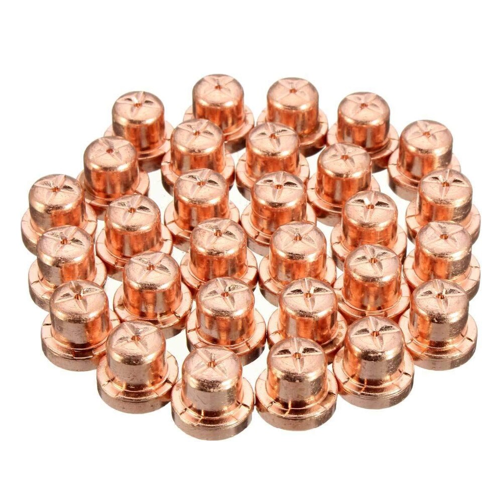 100pcs Air Plasma Cutting Electrode Nozzle Plasma Cutter Consumables Accessory Fit Cut40 50 with Plasma Cutter Torch PT31 LG40