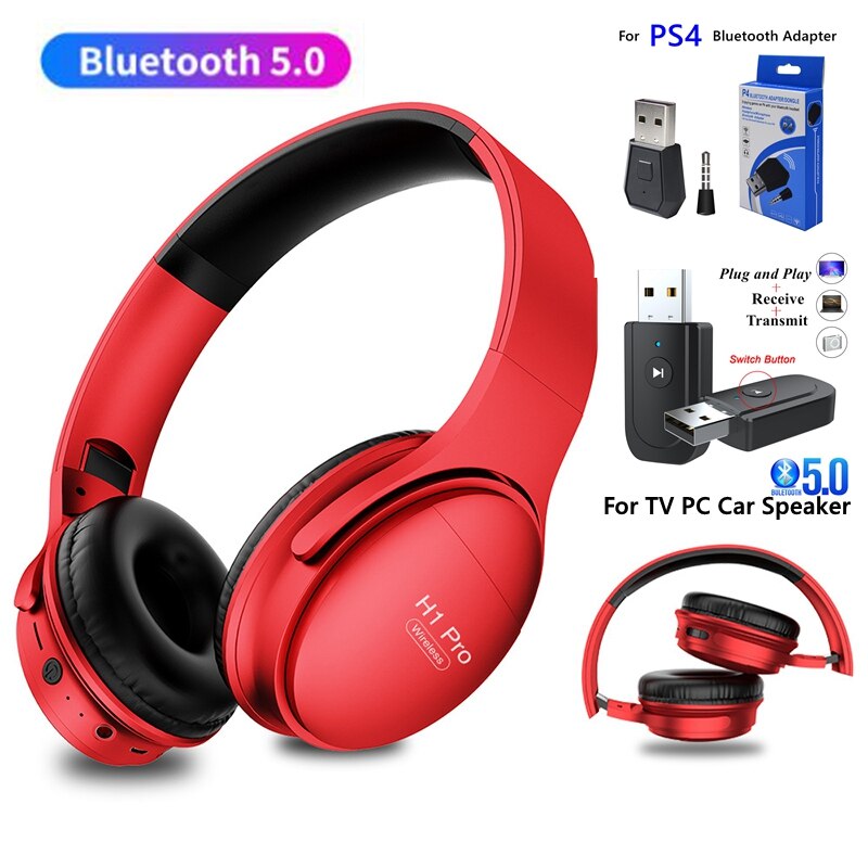 Foldbart tv bluetooth trådløs hovedtelefon med mikrofon stereo gaming headset gamer piger musik hjelme til pc tablet telefon  ps4