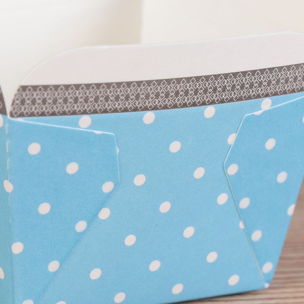 100pcs Paper Cupcake Cups Square Disposable Cake Cup Heat-resistant Dessert Bowls Mini Cake Box Party Supplies (Blue Dot)