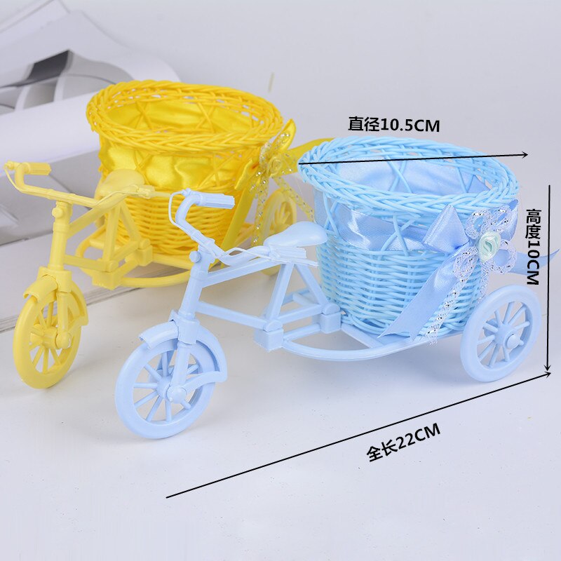 Cesta de flores, triciclo de bicicleta decorativa de estilo nórdico, macetas para contenedor de flores, plantas, casa, decoración de bodas, cesta de flores