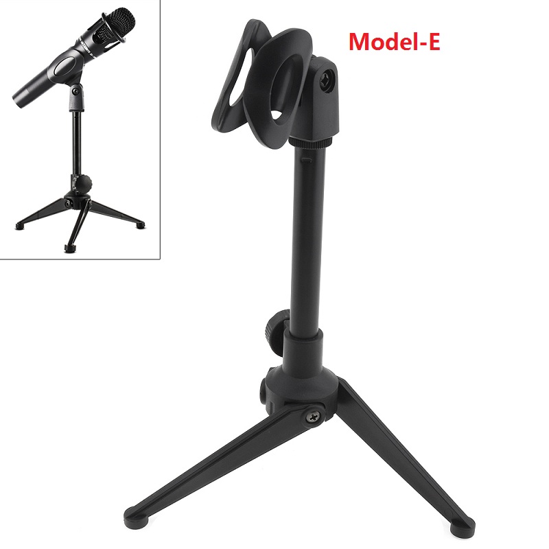 Black NB-35 Microphone Scissor Arm Stand Mic Clip Holder with Desktop Alloy Base Clampfor KTV / Studio Microphone accessories: Model-E