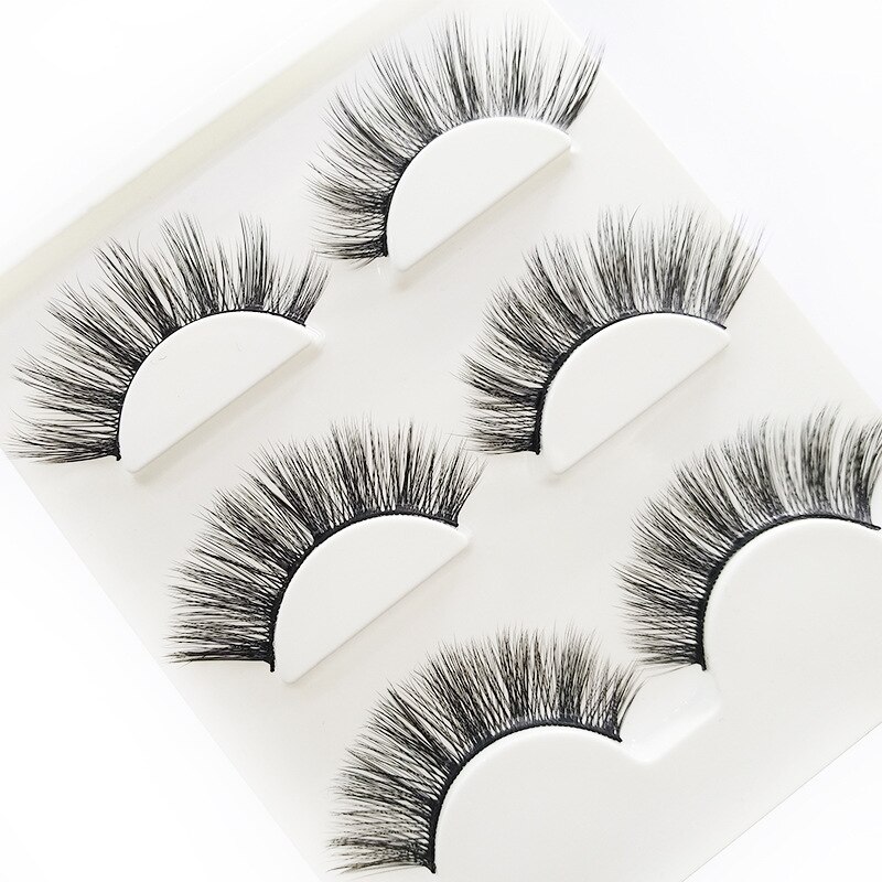 3 paires d&#39;autocollants de cils réutilisables, faux cils imperméables et durables, auto-adhésif pour femmes et petite amie