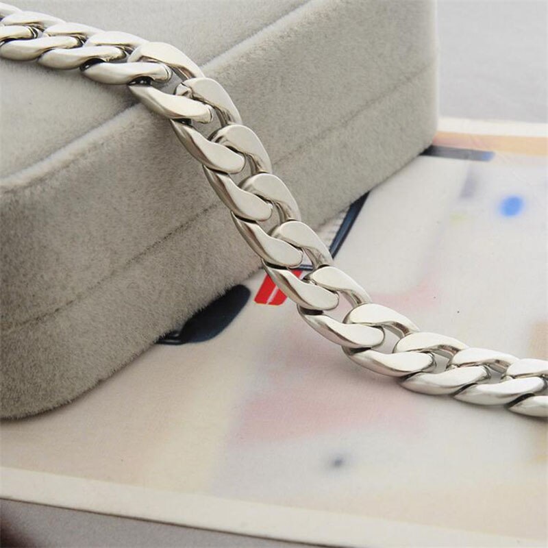 Men's HipHop Stainless Steel Punk Rock Bracelet Cuban Brake Chain Men's Bracelet Women's Jewelry Simple Style Hand Chain