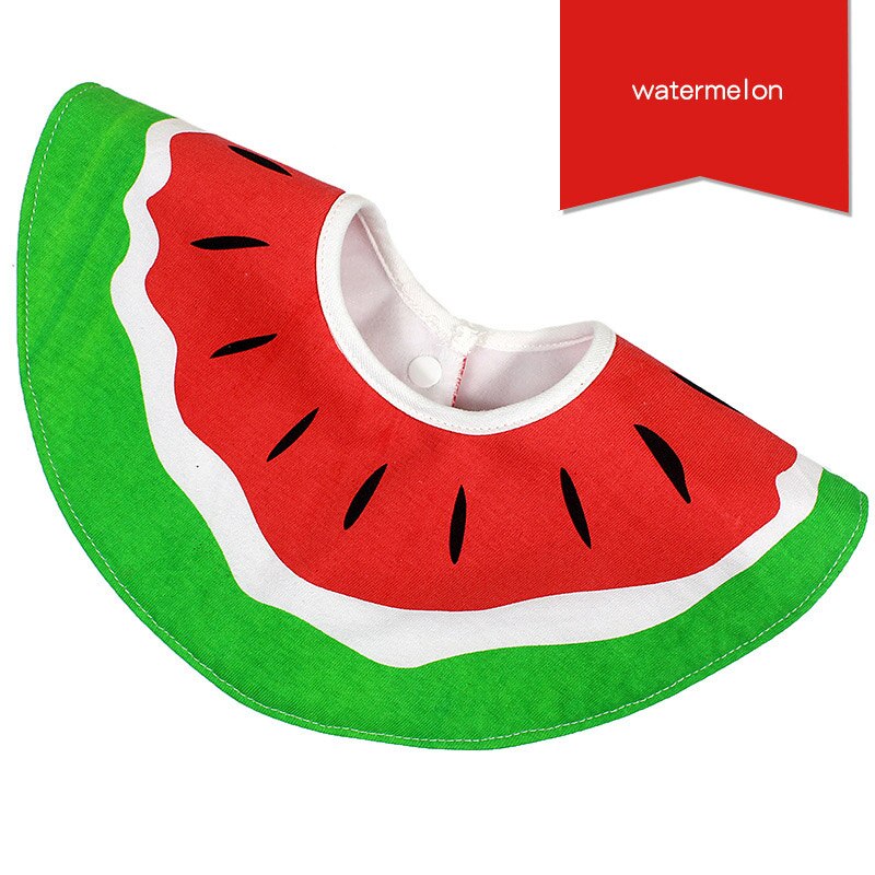 Baby Bandana Slabbetjes 360 Graden Rotatie Fruit Patroon Katoen Baby Peuter Waterdicht Speeksel Voeden Handdoek Accessoires CL5037: Watermelon