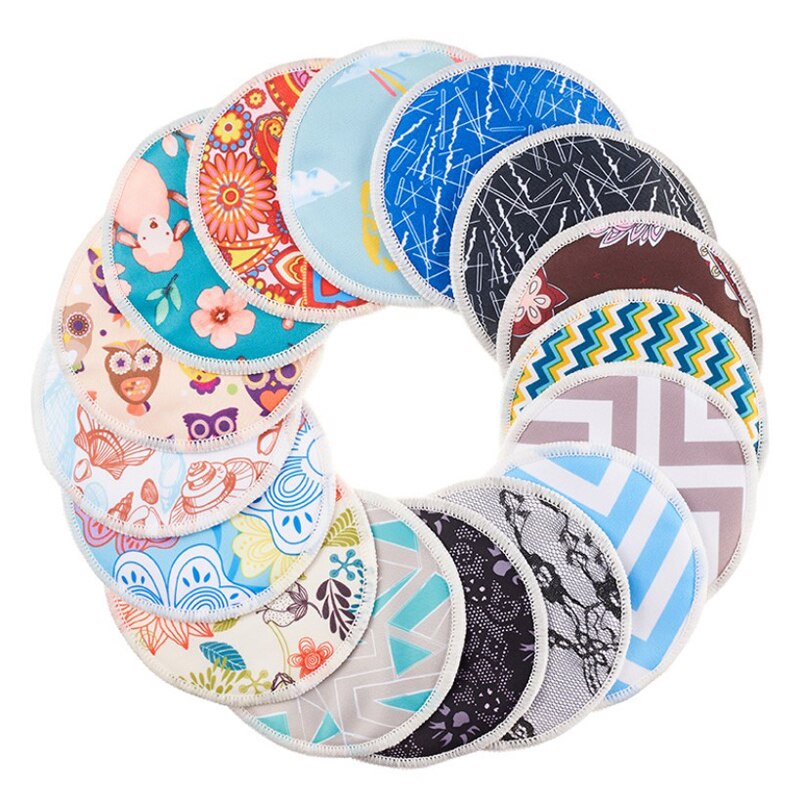 6pcs Random Colors Soft Organic Bamboo Reusable Washable Breast Pads Nursing Pads Mama Pads For Baby Milk Feeding: random printed 6pcs