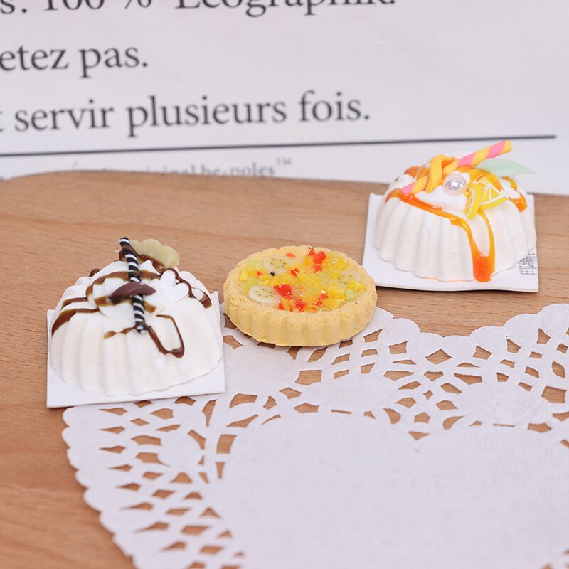 1：12 Dollhouse Miniature Food Pizza Chocolate Cakes Doll House Accessories Model
