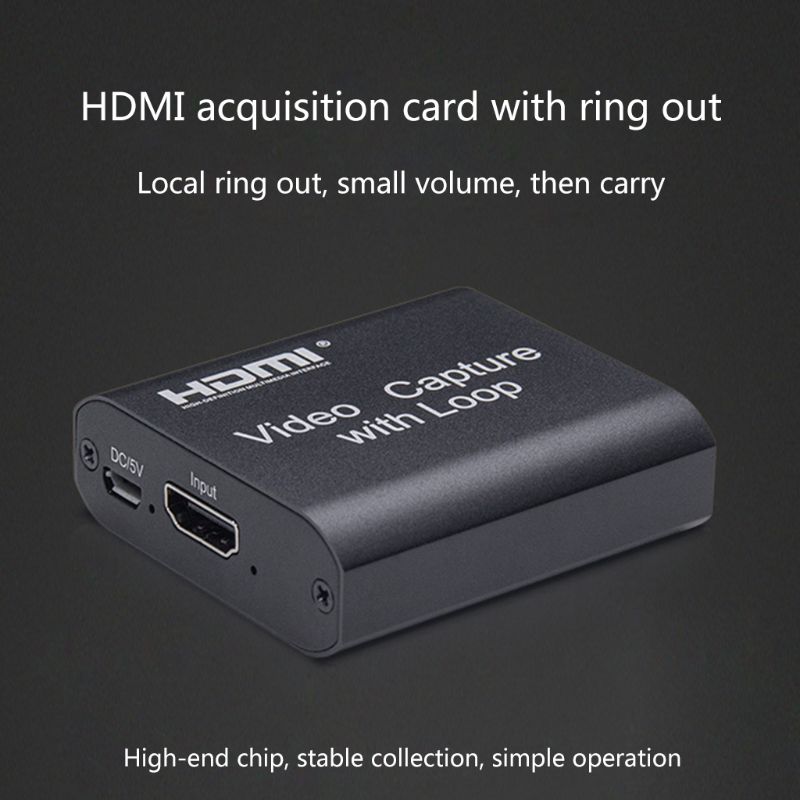 1080P 4K to USB 2.0 Video Capture Card Dongle Game Recorder Loop Out A9LC