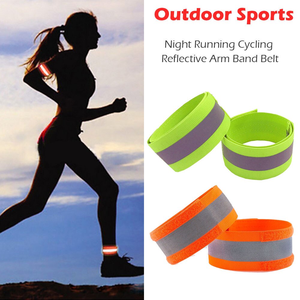 2 Stuks Reflecterende Armband Riem Voor Outdoor Sports Night Running Fietsen Arm Belt Jogging Veiligheid Running Fietsen Arm Sleeve50