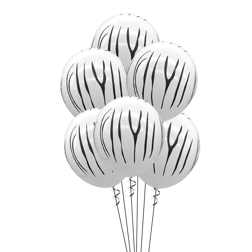 Decoratie Ballon Luipaard Gestreepte Latex Ballon Cartoon Dier Latex Ballon 12 Inch Verdikte Matte Afdrukken Latex Ballon: White zebra stripes