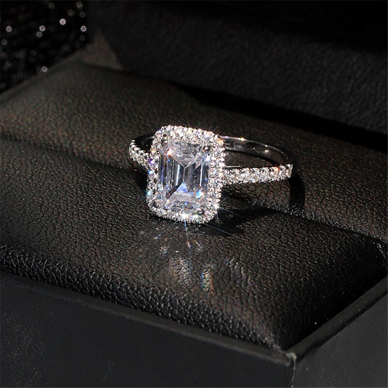 CC Rings For Women S925 Sterling Silver Cubic Zirconia Ring Bridal Wedding Engagement Fine Jewelry Luxury Accessories CC3123