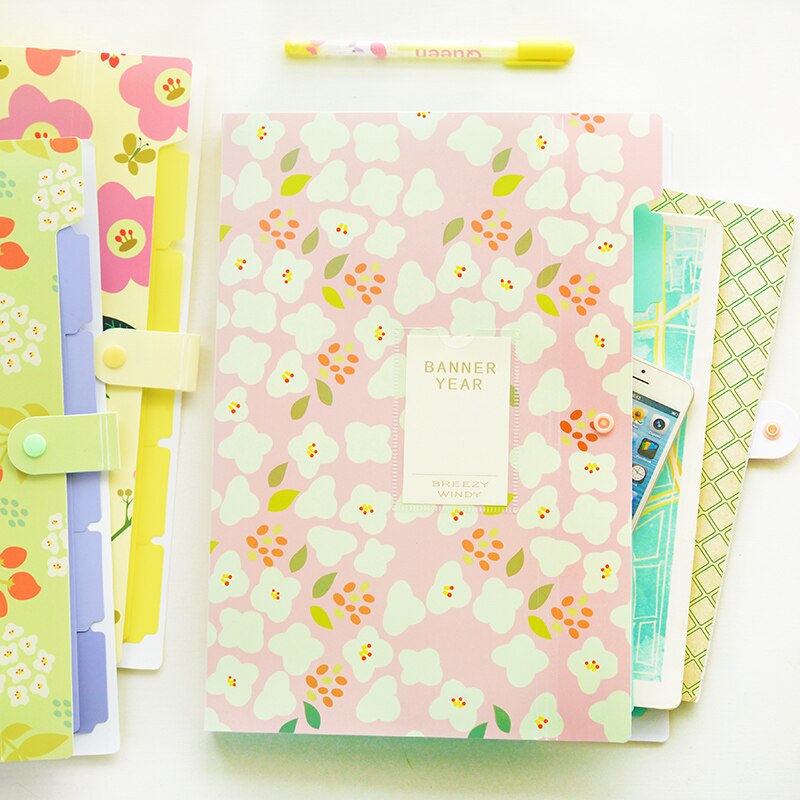 1pc Brand Waterproof Book A4 Paper File Folder Bag Accordion Style Document Rectangle Office Home School Color Random