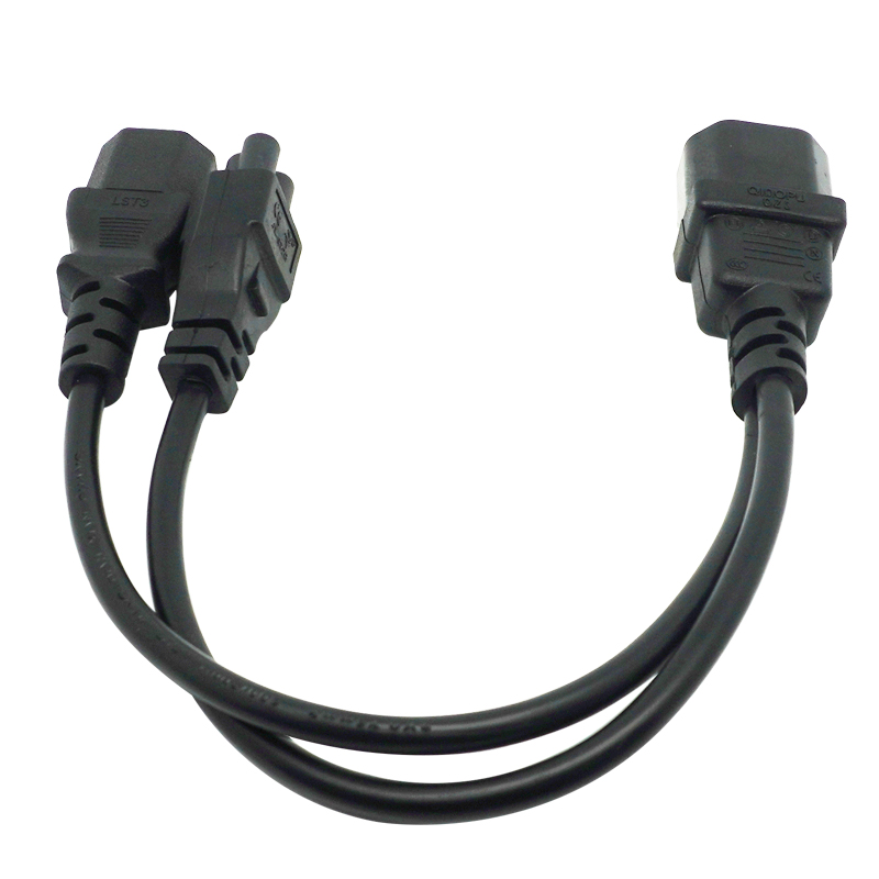 Cable de alimentación divisor de 30cm para PC, escáner e impresora, IEC320 C14 a IEC320 C13 + C5 Y