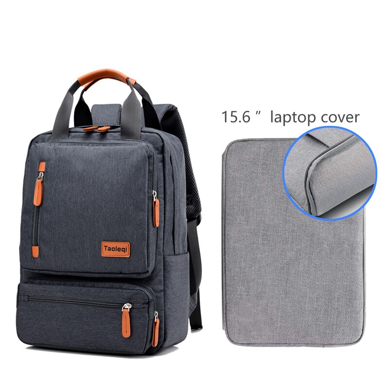 IKE MARTI Casual Men Laptop Backpack 15.6 Inch Waterproof Girl Gray Anti-Theft Woman Junior High School Bag Backpacks: darkgray lapcover