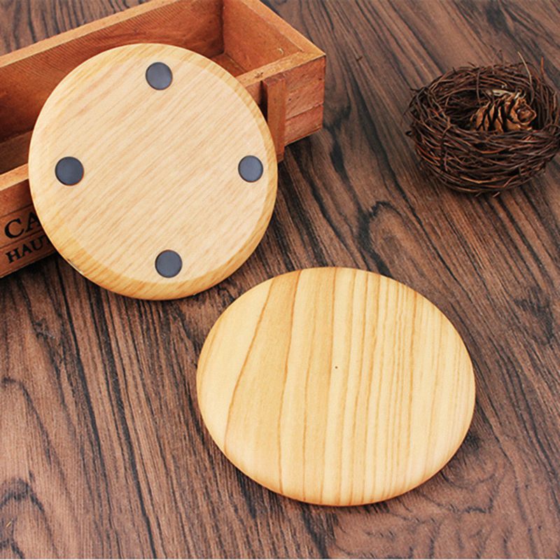 Q1 Wireless Charger Qi Fast Wireless Charging Pad for IPhone X 8/8 Plus Samsung Galaxy Ultra Imitation Wood Slim Charging Pad