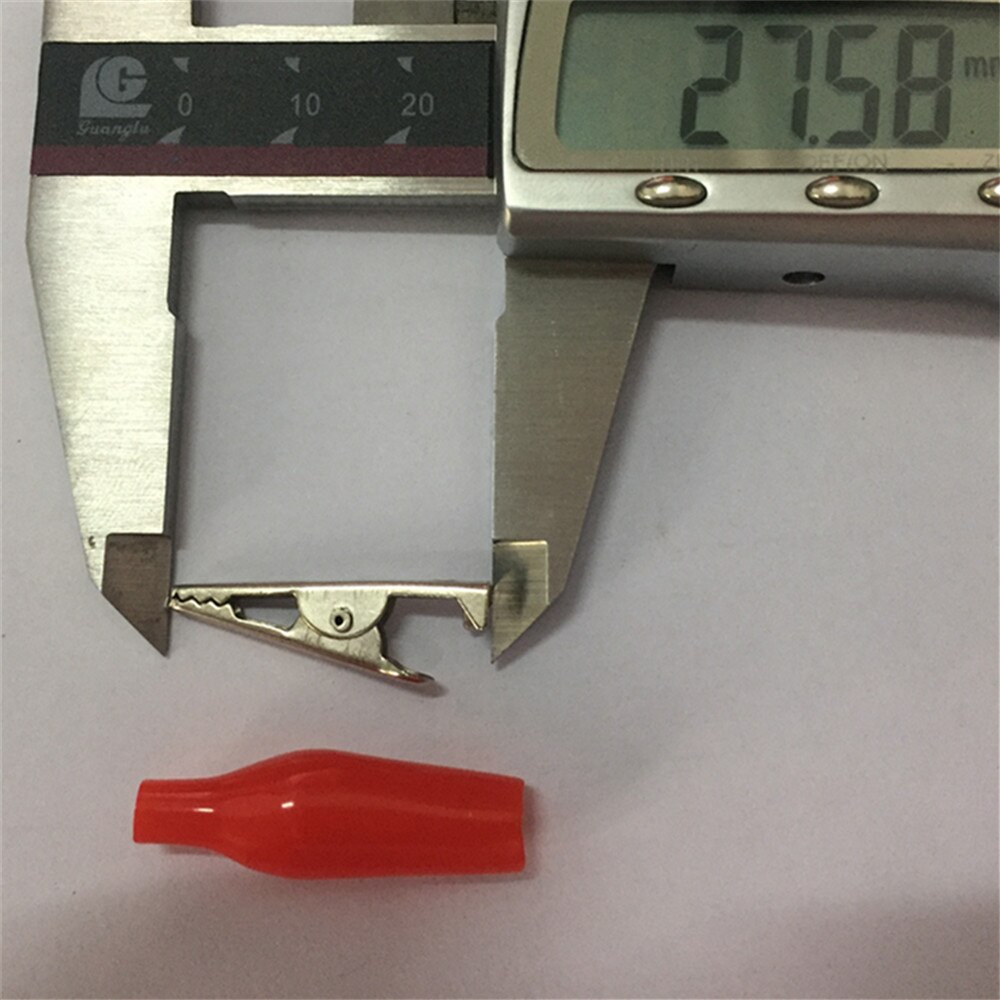 Alligator Clip crocodile electrical Clamp DIY 20 PCS Metal FOR Testing Probe Meter 28MM Black and red Plastic Boot