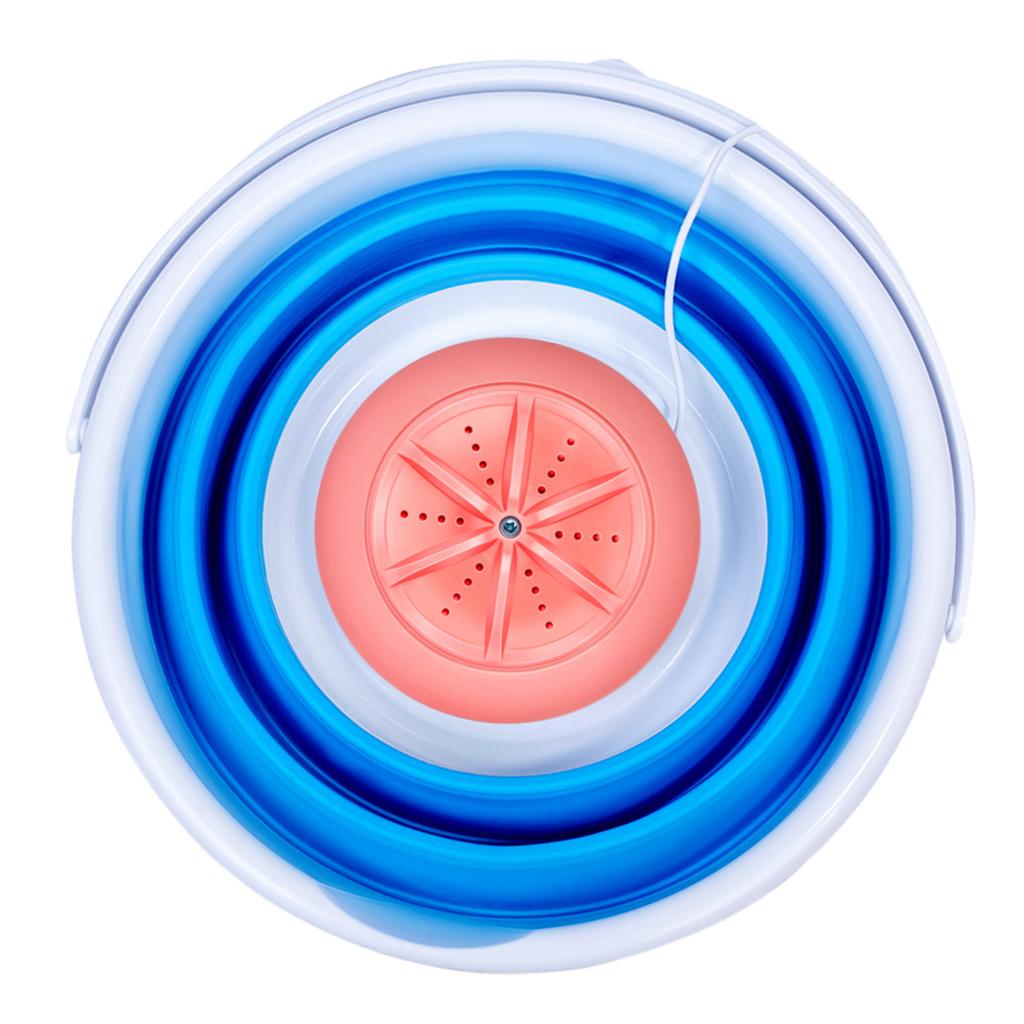 Mini Laundry Machine Folding Washing Machine Personal Rotating Ultrasonic Turbines: Pink