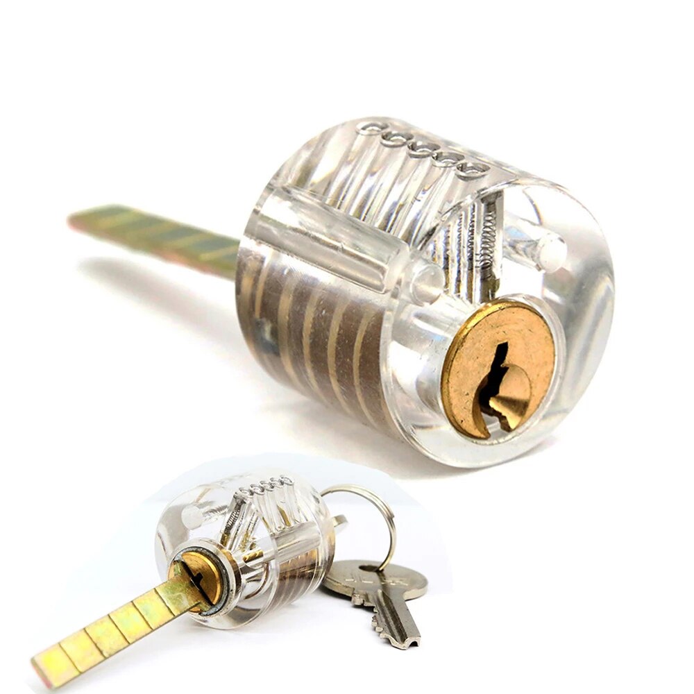 CHKJ Transparent Visible Lock Cutaway Mini Practice View Padlock Training Skill Pick For Locksmith Supplies Hardware With 2 Keys