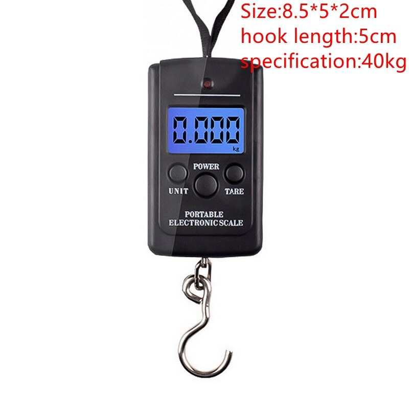 Balance électronique de crochet d'affichage à cristaux liquides de balance de pesage électronique de 75Kg/10g avec le ruban à mesurer pour le voyage de pêche: C 40kg