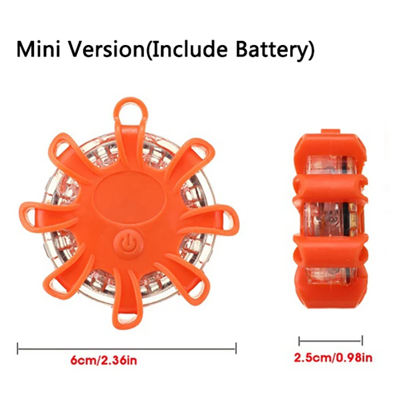 Luz de advertencia LED con batería integrada, 9 modos de seguridad, lámpara intermitente de emergencia, luz estroboscópica portátil, 1/2/3/4/6/8/10/12 Uds.: Blanco / 51-60 W