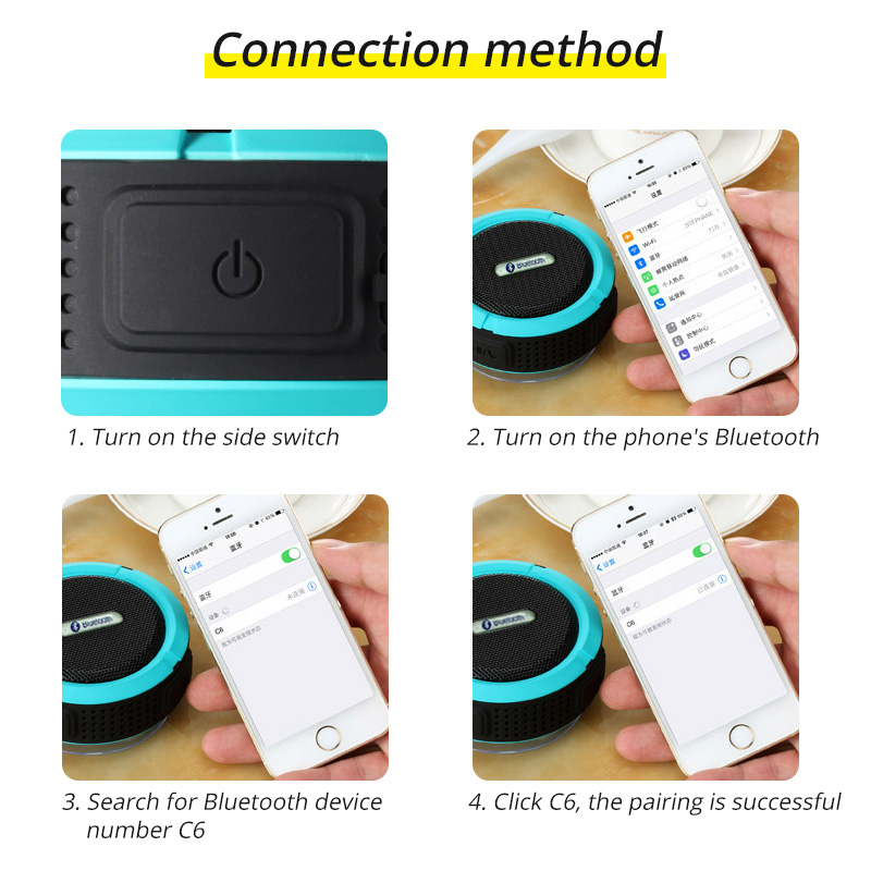 Draagbare Draadloze Bluetooth Speaker Waterdichte Outdoor Douche Badkamer Klankkast Handsfree Luidspreker Soundbar Voor Telefoon Pc