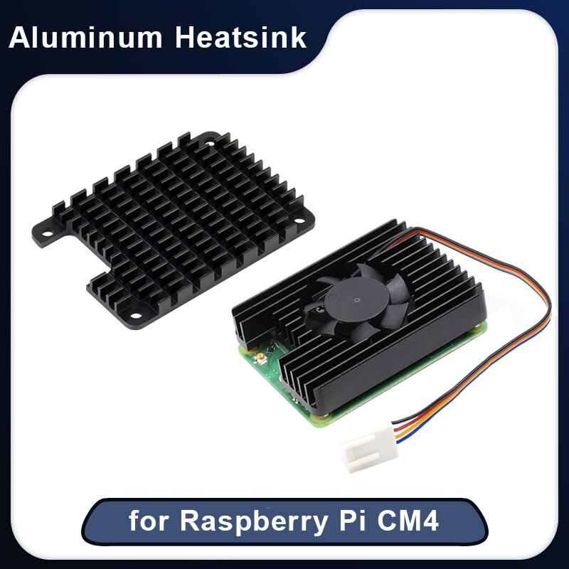 Raspberry Pi Computer Module 4 Aluminum Heatsink Antenna Dedicated Notched 12V 3007 Adjustable Speed Fan for Raspberry Pi CM4