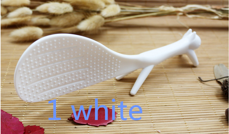1-3PCS Useful Kitchen Tool Korean Cute Lovely Kitchen Supplie Squirrel Shaped Ladle Non Stick Rice Paddle Meal Spoon: White