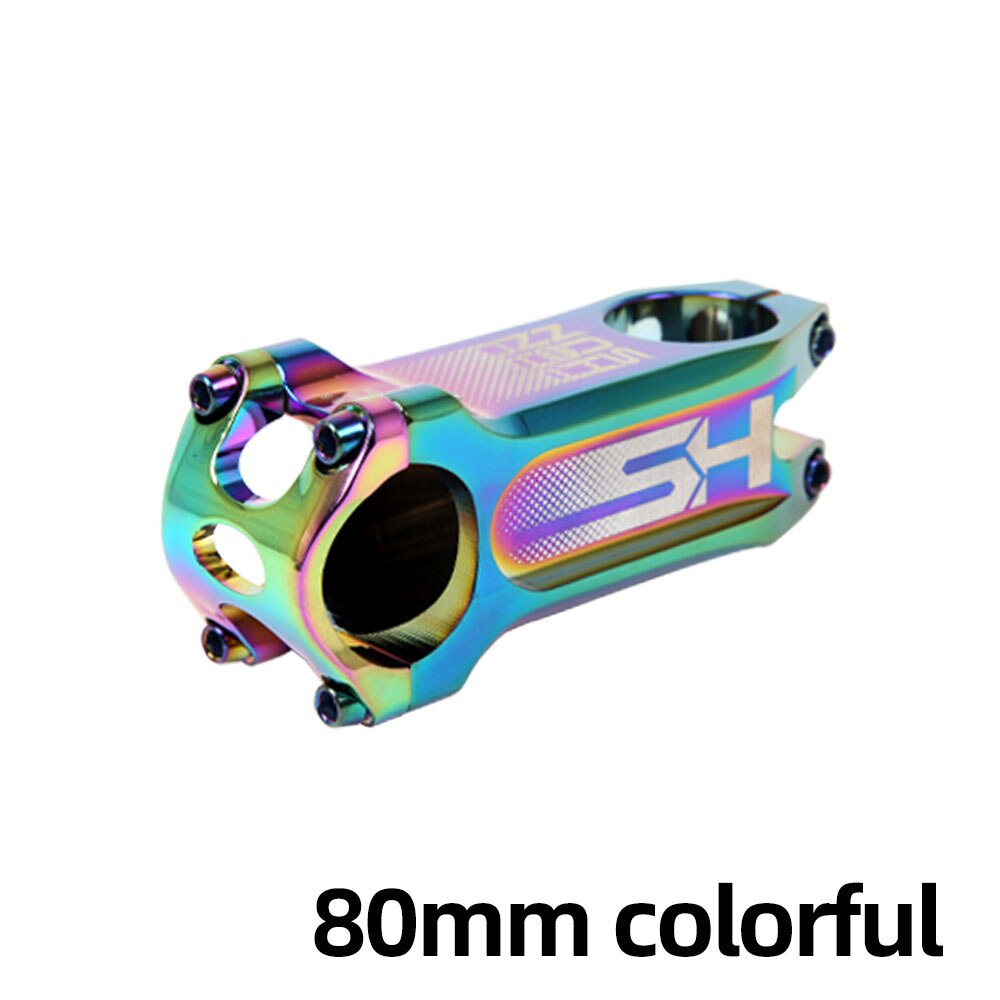 PRO HONSUN 80/100/110mm Rainbow MTB Bike Stem Super Light 31.8*28.6mm Mountain/Road Bike Stem CNC Aluminum Alloy Bicycle Stem: 80mm colorful
