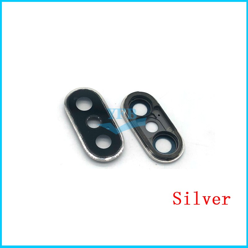 2PCS Back Rear Camera Lens Glass Ring Cover With Frame Holder For iPhone X Replacement Parts