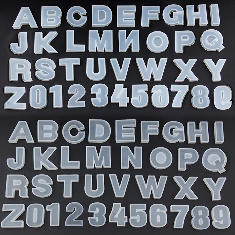 Digital English Alphabet Epoxy Resin Molds Mixed Style Silicone Casting Molds For DIY Jewelry Making Findings Supplies Component