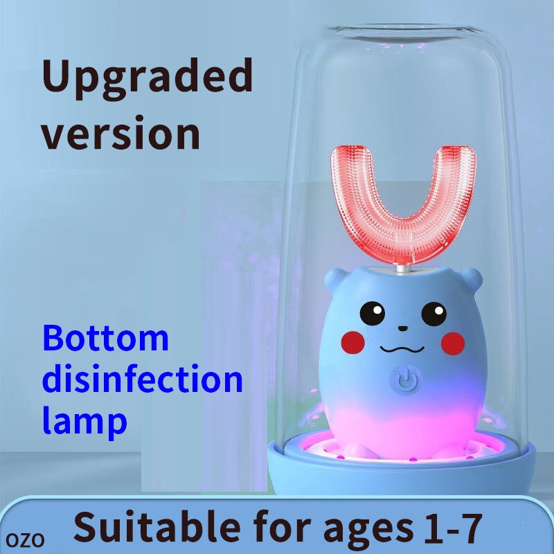 Smart Sonic Electric Toothbrush Kids Silicone Automatic Ultrasonic Tooth Brush Children Blue Light Teeth Brush 360 U XaoMi Home: blue 1-9 box