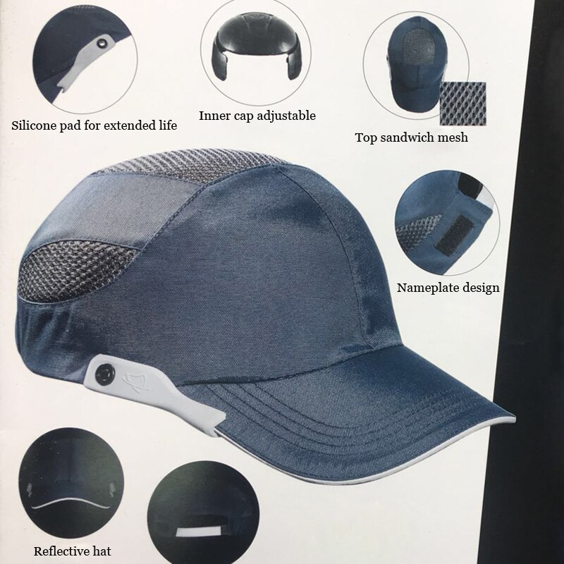 Bump Cap Safety Helmet Work Safety Hat Breathable Security Lightweight Helmets Baseball Style For Outside Door Workers GMZ-30