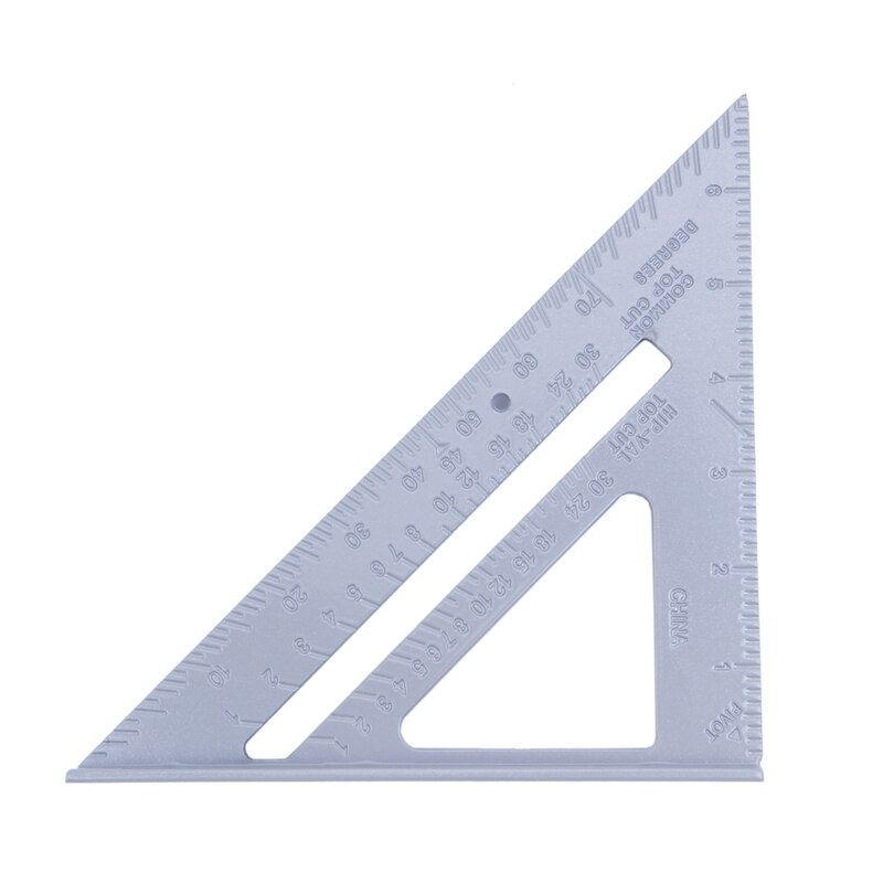 185*185*260mm Speed Square Protractor Miter Framing Measurement Ruler For Carpenter Silver