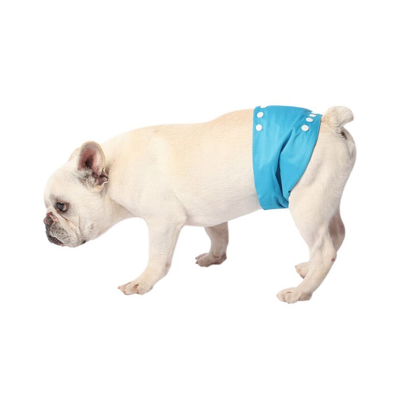 Reusable Dog Wrap Diapers Washable Male Dog Belly Band Wrap Waterproof Pet Diaper Toilet Training Physiological Pant Dog Product: Blue