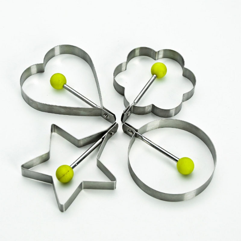 Egg Pancake Fried Mold Stainless Steel Mold Round Star Heart Flower Style Cutter Baking Tools Eggs Mold Accessories