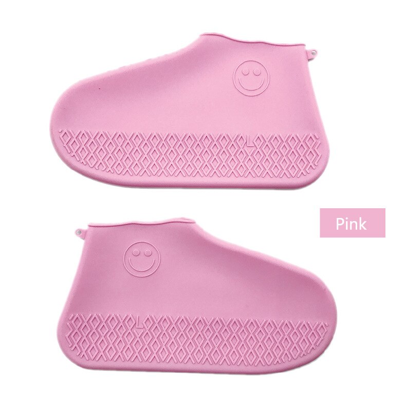Erwachsene freundlicher Wasserdichte Schuh Abdeckungen Gummi Silikon Überschuhe Schuhe Protektoren Wiederverwendbare Regendicht Skidproof Über Schuhe Stiefel Abdeckung: Rosa / M