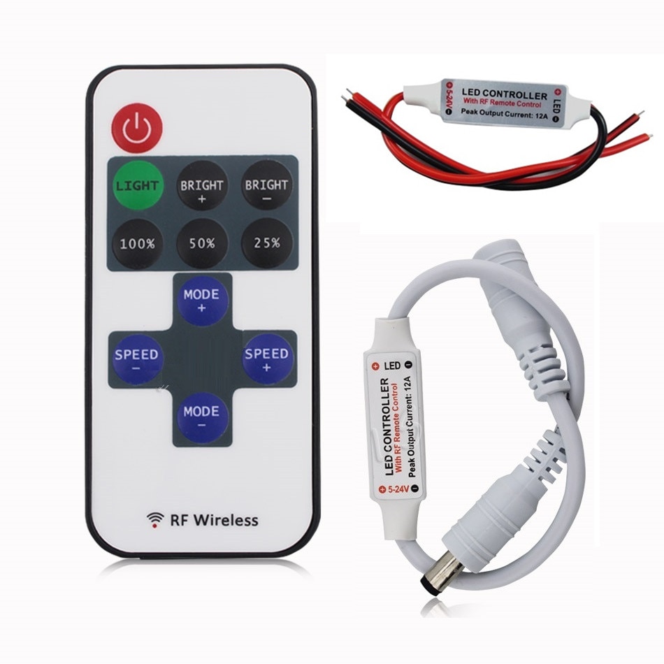 Mini Dc 12V Rf Wireless Led Controller Dimmer 6A Voor Enkele Kleur Strip Verlichting 3528 5050 5630 3014 led Strip
