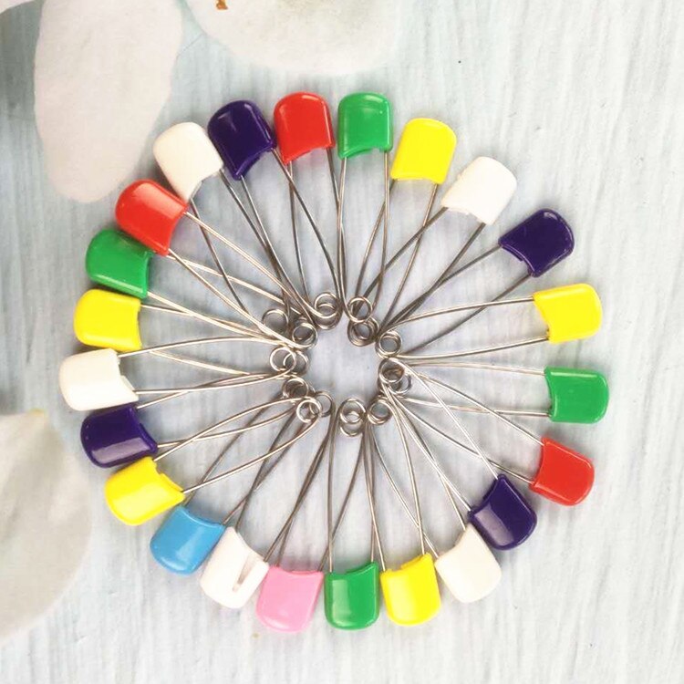 10Pcs 55Mm Veiligheidsspelden Kind Proof Veiligheid Pin, candy-Kleur-Smile Leuke Baby Veilig Pinnen, Plastic Hoofd, Voor Stof Luiers: random color
