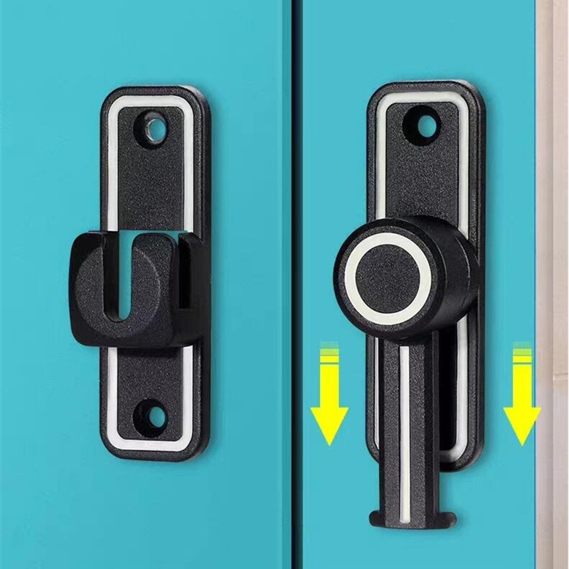 KK y FING 90 ° /180 ° Pestillo de puerta de doble uso, cerradura de puerta corredera con hebilla de puerta luminosa, perno de Metal para puerta Interior sin perforaciones