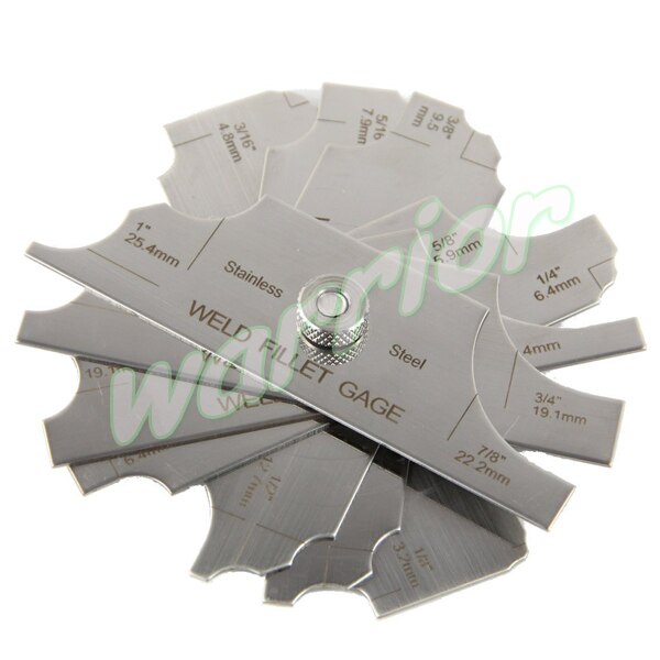 MG-11 7 Piece Fillet Weld Set Welding RL Gage Gauge Welding Inspection Test Ulnar MM inch