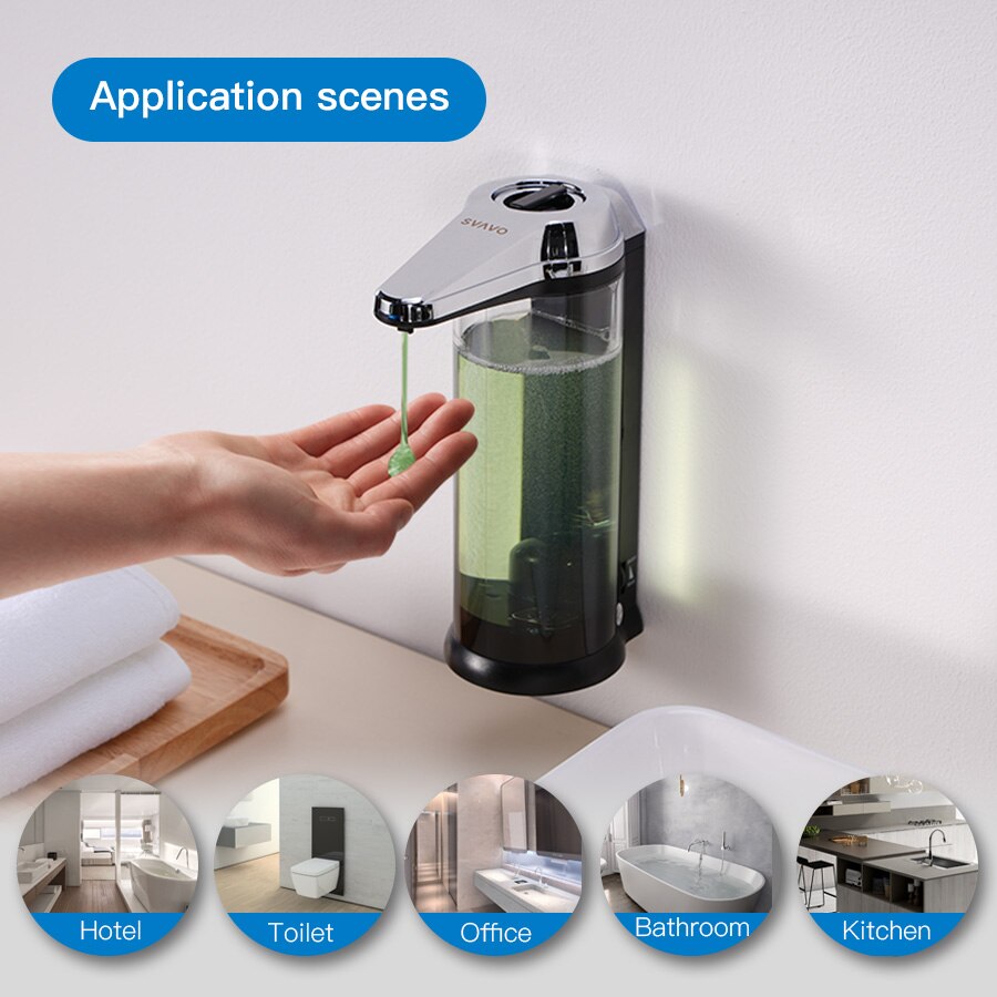 SVAVO Automatische Seife Spender Touchless Flüssigkeit Dosierung Einstellbare Arbeitsplatte Seife Spender Zauberstab für Schlecht Küche