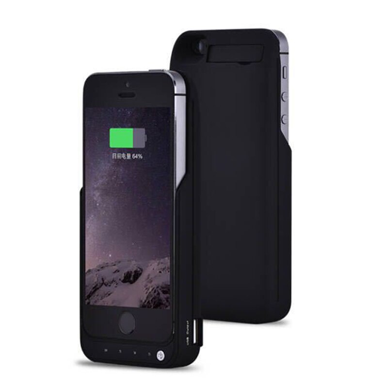 Funda de batería para iPhone SE 5S, 5, 7, 8 Plus, 10000mAH, cargador de batería: 5 5S SE Black