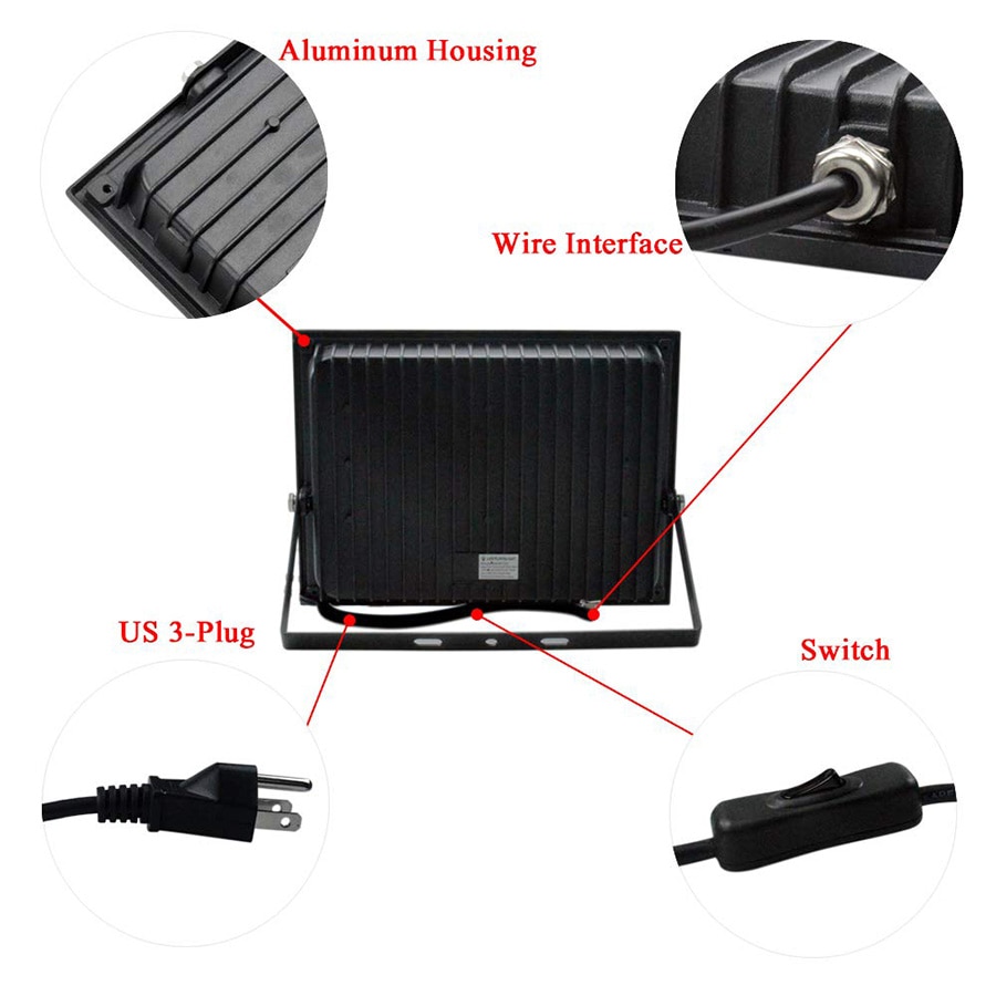 UV LED Floodlight 30W 60W Ultra Violet LED Black Light with on/off switch AC85-265V IP66 Waterproof DJ Disco Party Stage Light